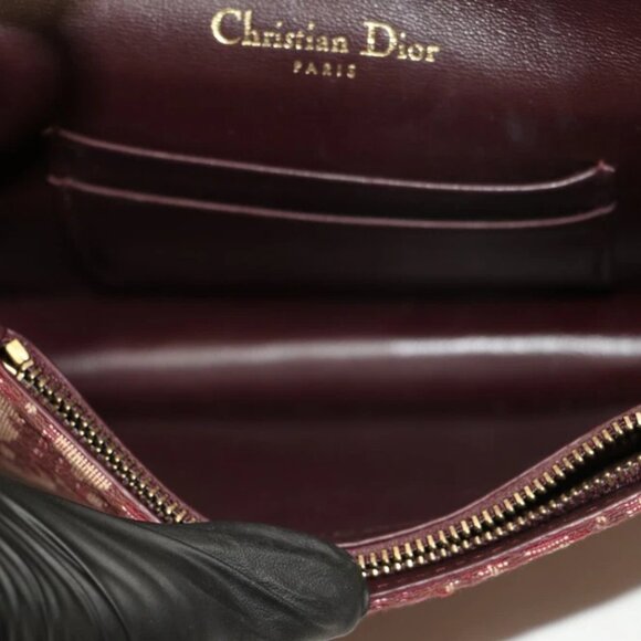 CHRISTIAN DIOR Oblique Saddle Belt Bag Burgundy 05-RU-1129 - Picture 3 of 15